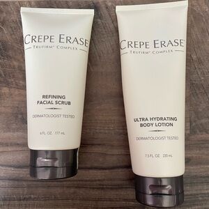 Crepe Erase Facial Scrub Body Lotion NEW